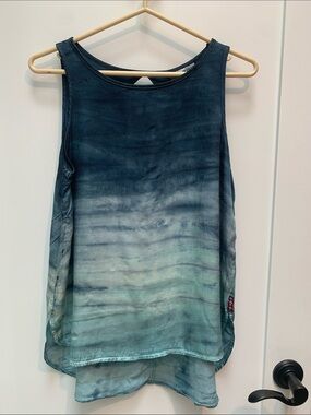 Hard Tail Teal to Navy Ombre Sleeveless Tank